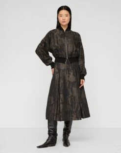 Paintstroke Jacquard Linen-Cotton Bomber Jacket -Urban Chic Wear Store mjdq2r 2b89 concrete multi full