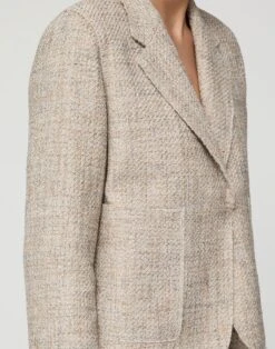 Marled Cotton Twill Cropped Boyfriend Blazer -Urban Chic Wear Store mjdq7h 2b82 natural multi detail