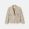 Marled Cotton Twill Cropped Boyfriend Blazer -Urban Chic Wear Store mjdq7h 2b82 natural multi flat