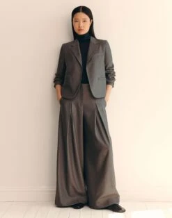 Pixelated Wool Twill Cropped Boyfriend Blazer -Urban Chic Wear Store mjdq8h 2c96 cinder multi elevated