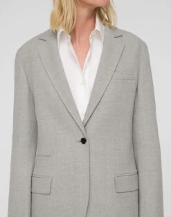 Responsible Virgin Wool Neapolitan Jacket -Urban Chic Wear Store mjds9h 1r73 grey heather detail