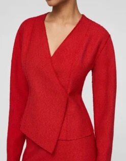 Organic Cotton Dobby Asymmetric Fitted Jacket -Urban Chic Wear Store mjdt5r 2d00 spark detail