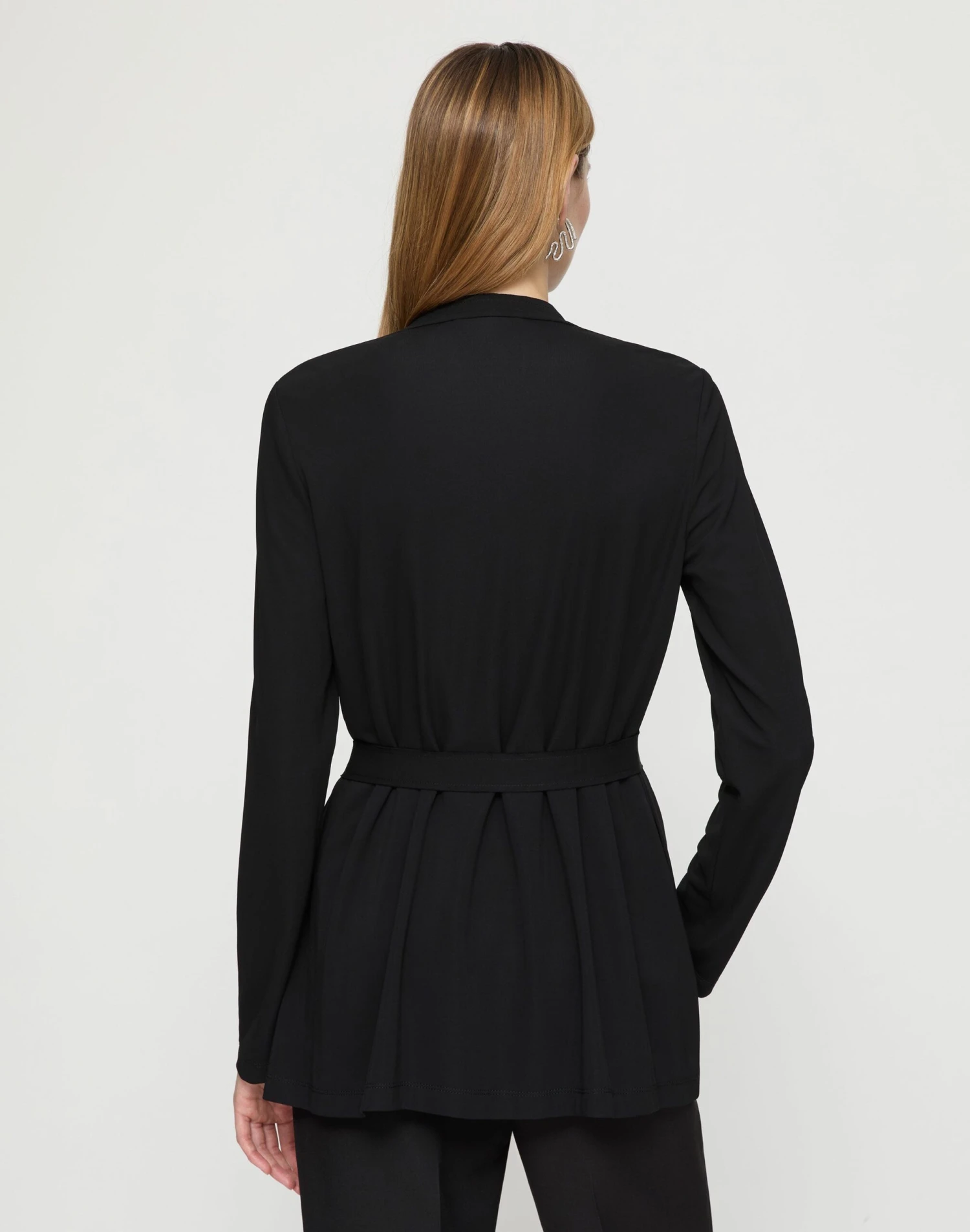 Matte Jersey V-Neck Belted Jacket 8 Matte Jersey V-Neck Belted Jacket - Image 6