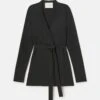 Matte Jersey V-Neck Belted Jacket