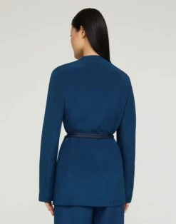 Organic Silk Crepe De Chine Belted Cardigan Jacket & Vest 11 Organic Silk Crepe De Chine Belted Cardigan Jacket & Vest -Urban Chic Wear Store mjdt8t 5553 lido blue back