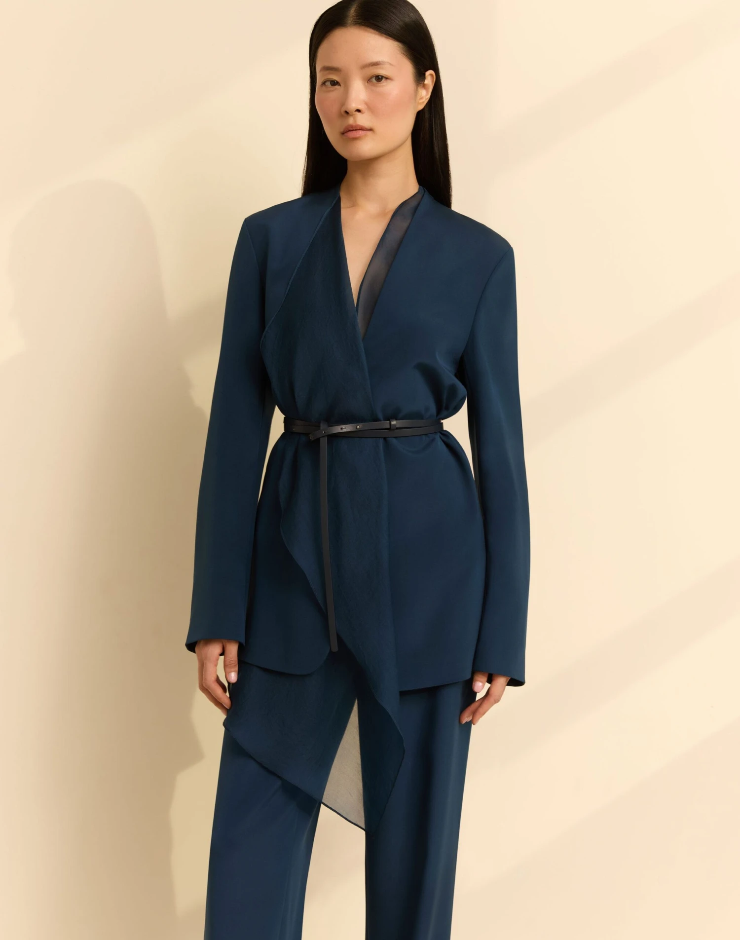 Organic Silk Crepe De Chine Belted Cardigan Jacket & Vest 8 Organic Silk Crepe De Chine Belted Cardigan Jacket & Vest - Image 6