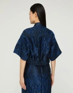 Speckled Glaze Dégradé Fil Coupé Kimono Sleeve Jacket -Urban Chic Wear Store mjdu1r 2c73 lido blue back