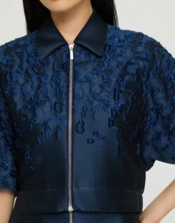 Speckled Glaze Dégradé Fil Coupé Kimono Sleeve Jacket -Urban Chic Wear Store mjdu1r 2c73 lido blue detail