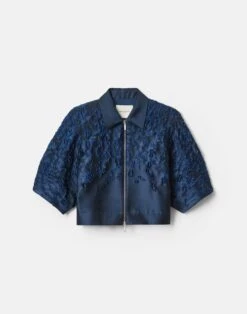 Speckled Glaze Dégradé Fil Coupé Kimono Sleeve Jacket