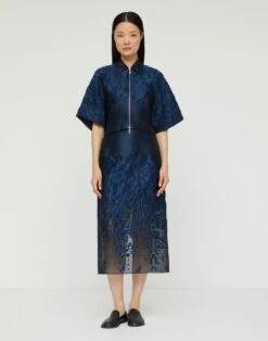 Speckled Glaze Dégradé Fil Coupé Kimono Sleeve Jacket -Urban Chic Wear Store mjdu1r 2c73 lido blue full