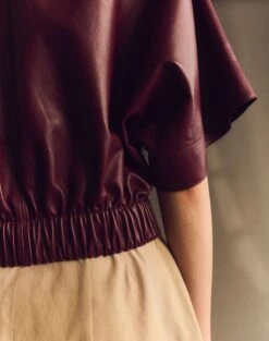 Nappa Leather Kimono Sleeve Jacket -Urban Chic Wear Store mjdu1r l215 violet ash elevated