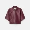 Nappa Leather Kimono Sleeve Jacket -Urban Chic Wear Store mjdu1r l215 violet ash flat