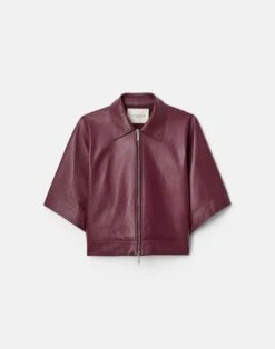Nappa Leather Kimono Sleeve Jacket