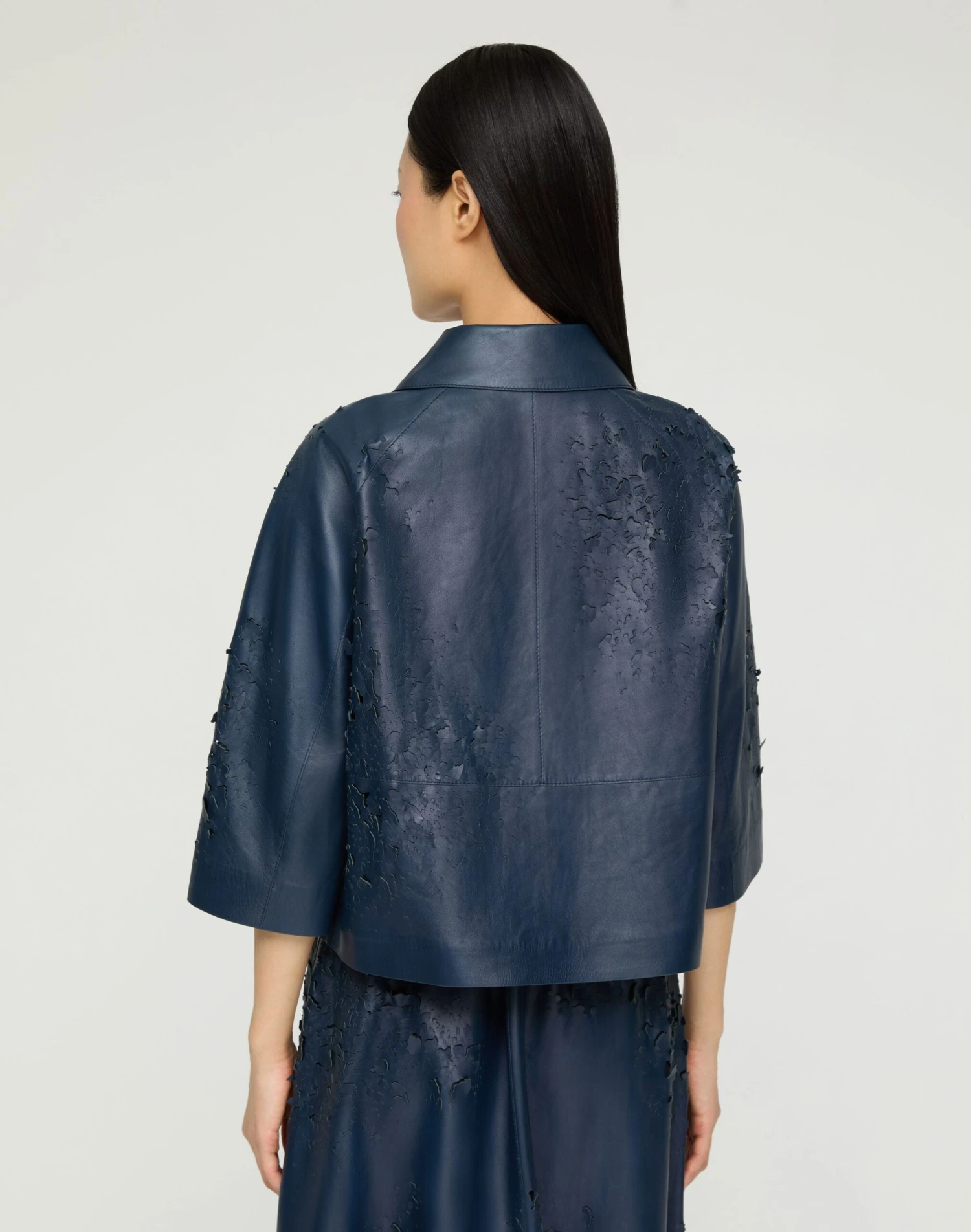 Lasercut Nappa Leather Cropped Jacket 7 Lasercut Nappa Leather Cropped Jacket - Image 5