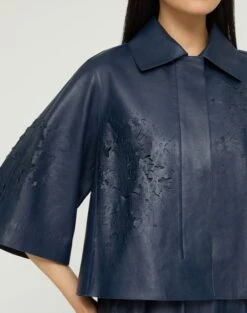Lasercut Nappa Leather Cropped Jacket 9 Lasercut Nappa Leather Cropped Jacket -Urban Chic Wear Store mjdu3e l485 lido blue detail