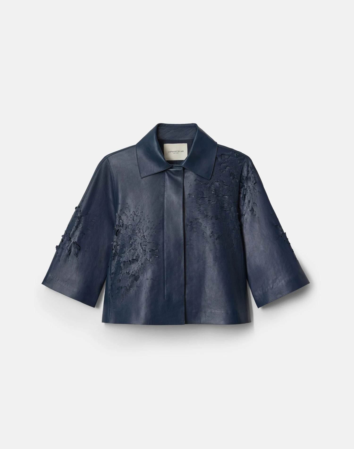 Lasercut Nappa Leather Cropped Jacket 3 Lasercut Nappa Leather Cropped Jacket