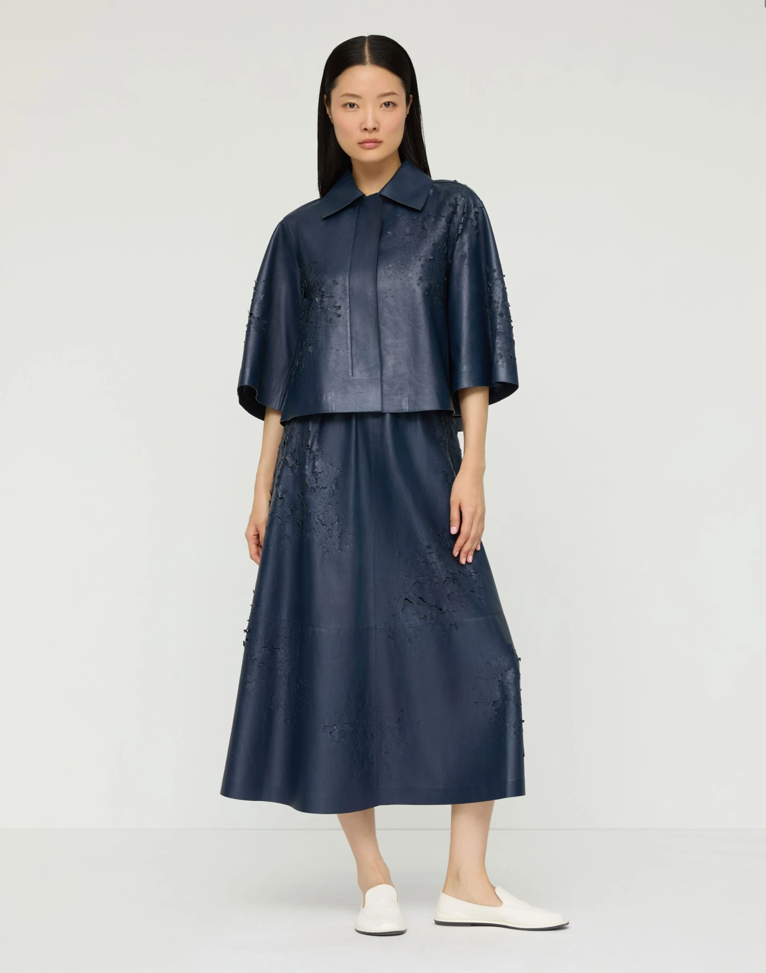 Lasercut Nappa Leather Cropped Jacket 6 Lasercut Nappa Leather Cropped Jacket - Image 4