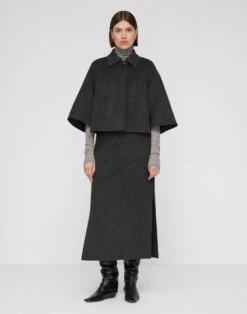 Wool-Cashmere Double Face Cropped Jacket -Urban Chic Wear Store mjdu3h 5423 graphite melange full