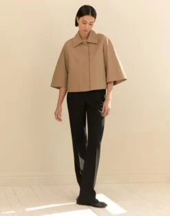 Techno Stretch Twill Cropped Jacket -Urban Chic Wear Store mjdu3h 9458 cammello elevated priority