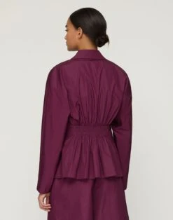 Organic Cotton Poplin Pintuck Back Jacket -Urban Chic Wear Store mjdu4h 1r48 violet ash back