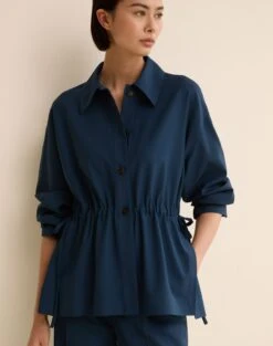 Tropical Wool Gathered Waist Oversized Jacket -Urban Chic Wear Store mjdu9r 2b57 lido blue elevated priority hover