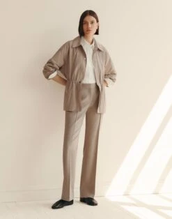 Tech Twill Gathered Waist Oversized Jacket -Urban Chic Wear Store mjdu9v 8787 hickory elevated