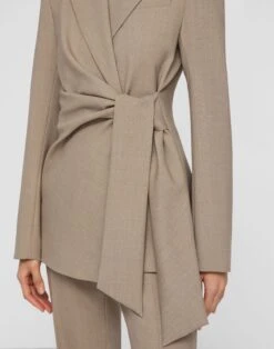 Responsible Stretch Wool Slim Wrap Blazer 9 Responsible Stretch Wool Slim Wrap Blazer -Urban Chic Wear Store mjdv5r 2a38 hickory melange detail