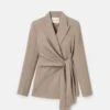 Responsible Stretch Wool Slim Wrap Blazer -Urban Chic Wear Store mjdv5r 2a38 hickory melange flat