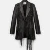 Nappa Leather Macramé Fringe Blazer -Urban Chic Wear Store mjdw1e l485 black flat