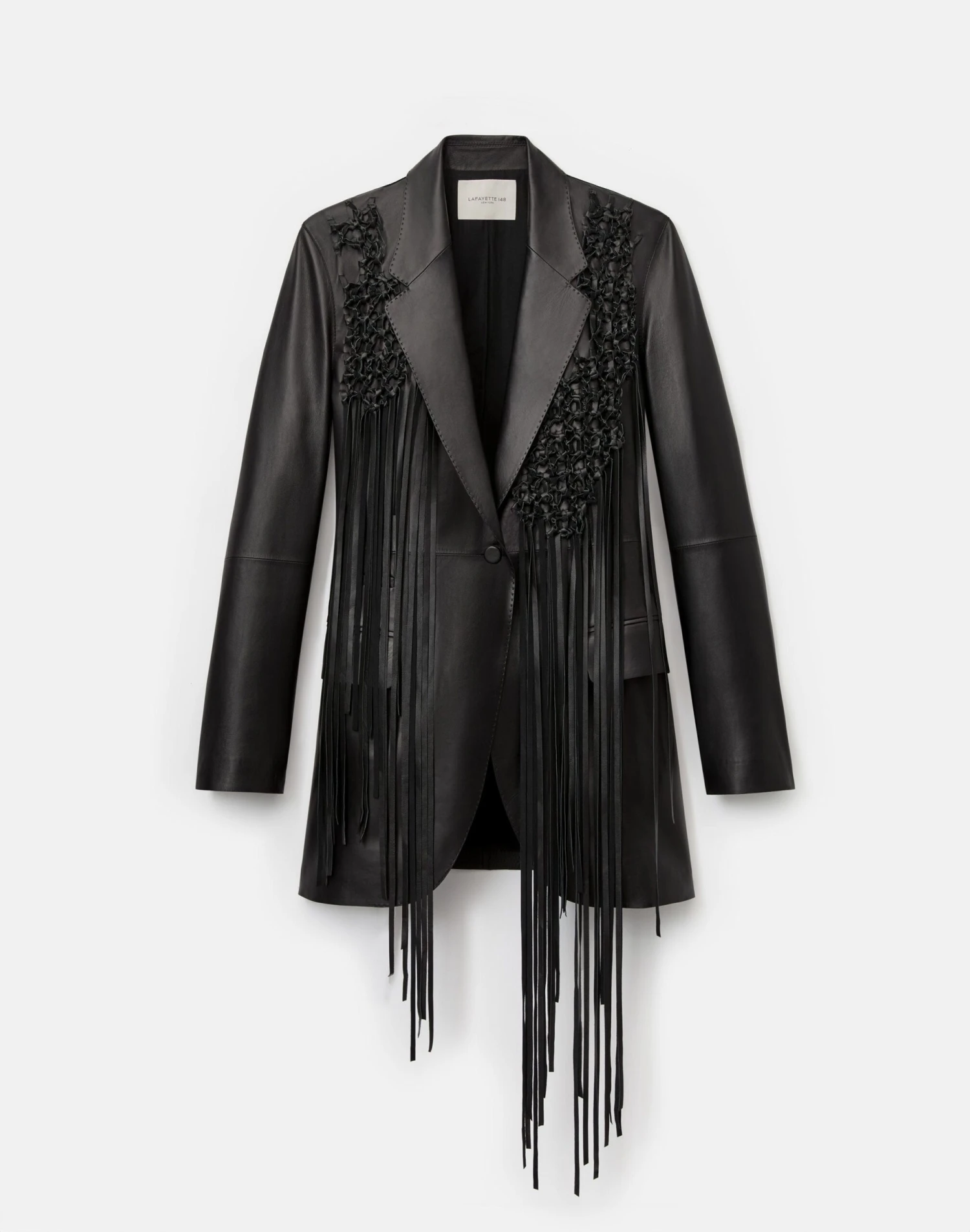 Nappa Leather Macramé Fringe Blazer 3 Nappa Leather Macramé Fringe Blazer