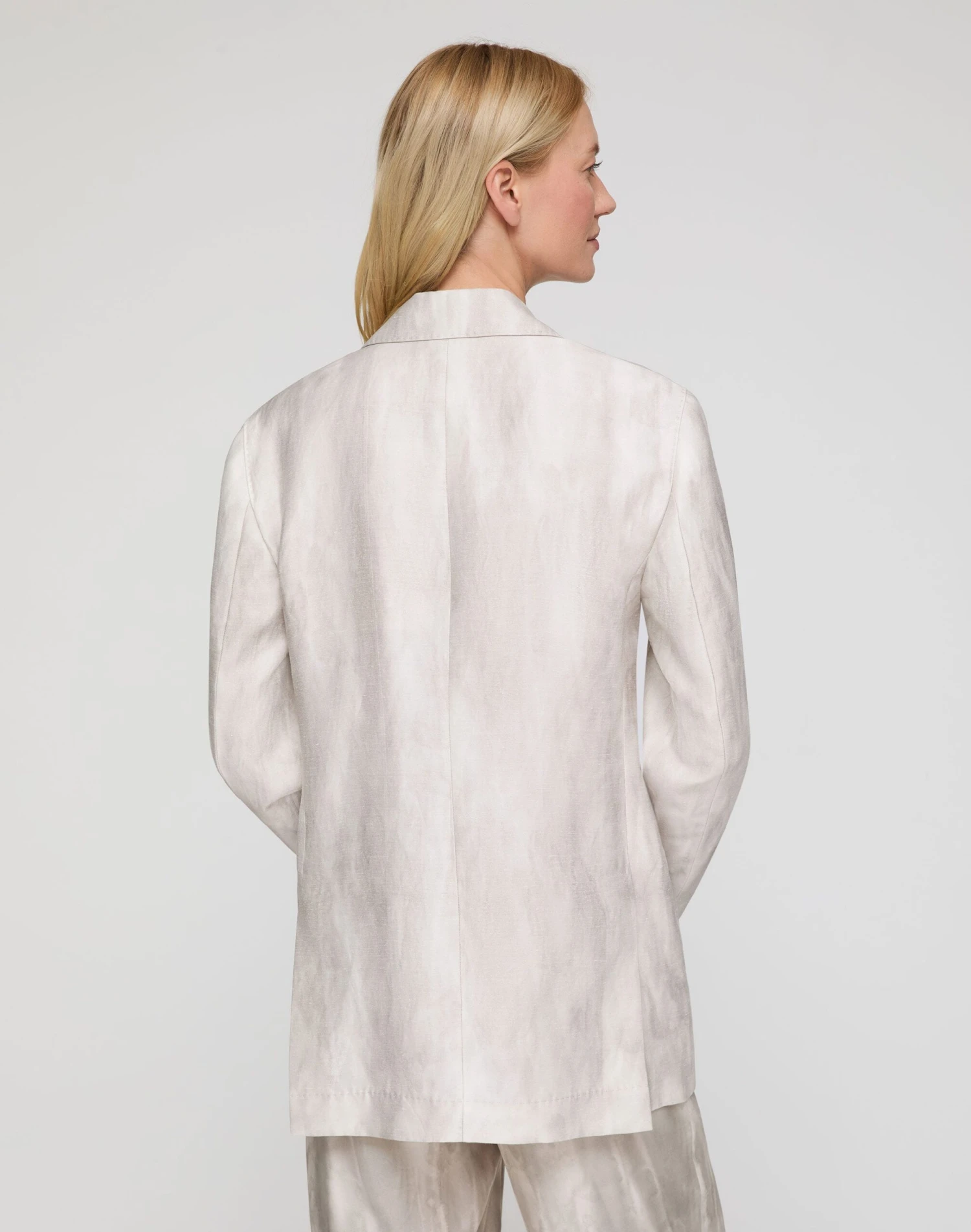 Washed Glaze Print Ramie-Silk Neapolitan Jacket 7 Washed Glaze Print Ramie-Silk Neapolitan Jacket - Image 5