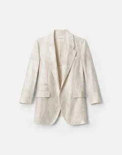 Washed Glaze Print Ramie-Silk Neapolitan Jacket