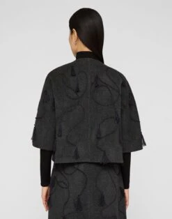 Hand Embroidered Tassel Wool-Cashmere Double Face Jacket 14 Hand Embroidered Tassel Wool-Cashmere Double Face Jacket -Urban Chic Wear Store mjdx1e 5423 graphite melange back