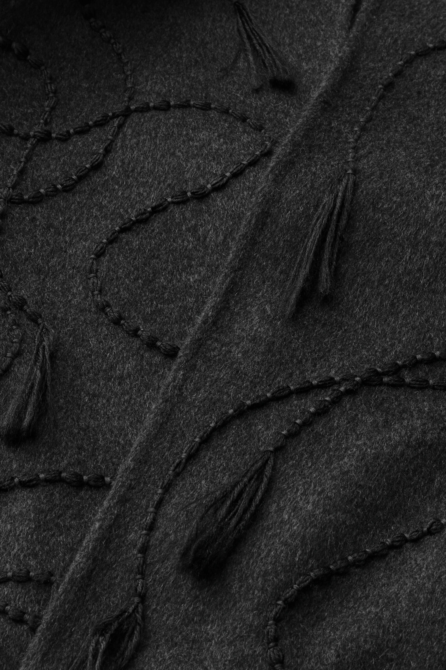 Hand Embroidered Tassel Wool-Cashmere Double Face Jacket 6 Hand Embroidered Tassel Wool-Cashmere Double Face Jacket - Image 4