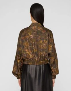 Impression Print Silk-Wool Bomber Jacket -Urban Chic Wear Store mjdx4r 2d16 black multi back