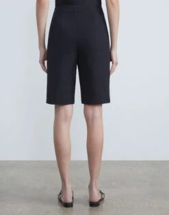 Technical Stretch Cotton Twill Manhattan Bermuda Short -Urban Chic Wear Store mpd37r 9458 black back