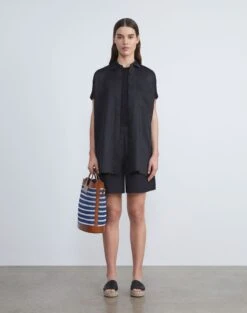 Organic Cotton Poplin Riverside Short -Urban Chic Wear Store mpd84r 1r48 black full