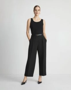 Responsible Finesse Crepe Wyatt Barrel Leg Pant -Urban Chic Wear Store mpe33r 6147 black full