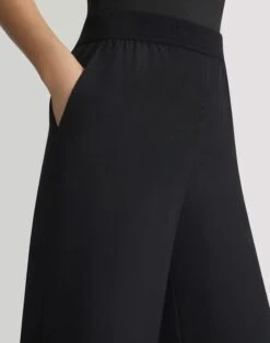 Organic Silk Stretch Georgette Knit Waist Riverside Pant 9 Organic Silk Stretch Georgette Knit Waist Riverside Pant -Urban Chic Wear Store mpe35r 1u40 black detail