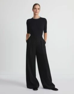 Responsible Finesse Crepe Wyatt Wide Leg Pant -Urban Chic Wear Store mpe43r 6147 black full