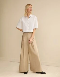Organic Cotton Poplin Warren Wide Leg Pant -Urban Chic Wear Store mpe49r 1r48 clay elevated priority hover