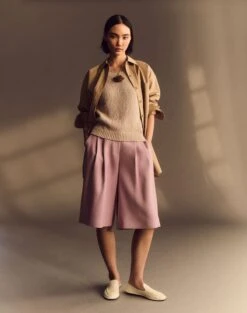 Responsible Finesse Crepe Sutton Wide Leg Short -Urban Chic Wear Store mpe61r 6147 lavender tint elevated priority