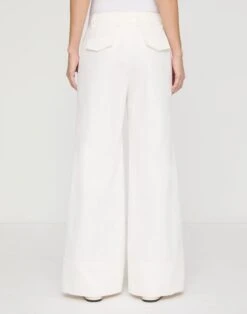 Cotton-Linen Twill Charles Wide Leg Pant -Urban Chic Wear Store mpe63r 2c11 white back