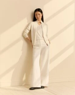 Cotton-Linen Twill Charles Wide Leg Pant -Urban Chic Wear Store mpe63r 2c11 white elevated hover