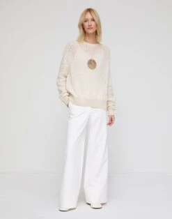 Cotton-Linen Twill Charles Wide Leg Pant -Urban Chic Wear Store mpe63r 2c11 white full