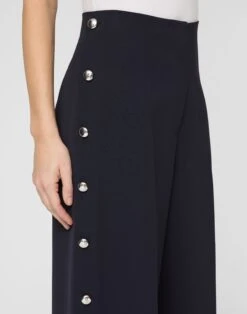 Responsible Finesse Crepe Thames Button Wide Leg Pant -Urban Chic Wear Store mpe70r 6147 ink detail