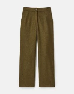 Wool-Cashmere Double Face Jersey Downing Barrel Leg Ankle Pant