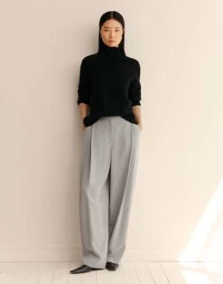 Fluid Houndstooth Jacquard Cooper Pleated Barrel Leg Ankle Pant -Urban Chic Wear Store mpe72r 2d05 black multi elevated hover