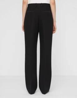Wool-Silk Crepe Gates Tuxedo Stripe Pant 11 Wool-Silk Crepe Gates Tuxedo Stripe Pant -Urban Chic Wear Store mpe74r 1u35 black back