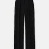 Wool-Silk Crepe Gates Tuxedo Stripe Pant -Urban Chic Wear Store mpe74r 1u35 black flat